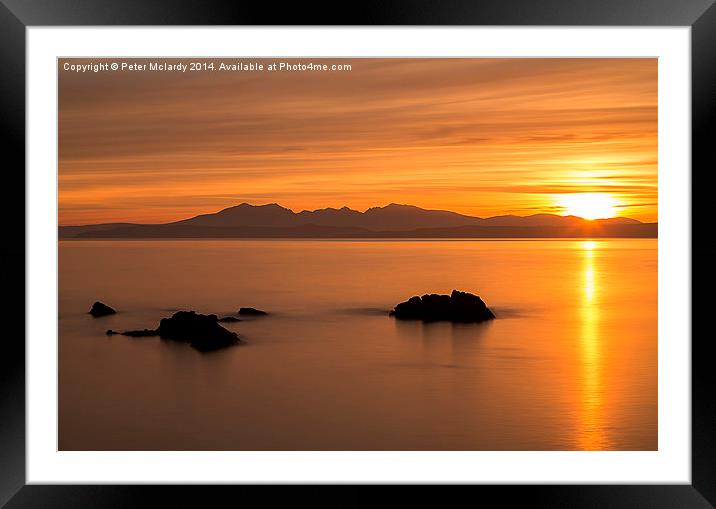  Arran Sunset  Framed Mounted Print by Peter Mclardy