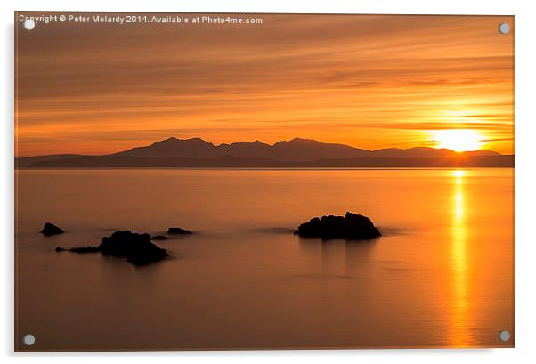  Arran Sunset  Acrylic by Peter Mclardy