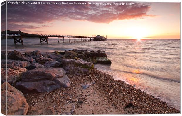  Isle of Wight Sunset Canvas Print by Graham Custance