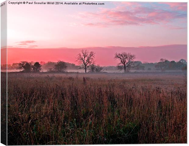  Rolling mist at daybreak. Canvas Print by Paul Scoullar