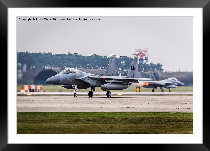  F-15 Eagles at RAF Lakenheath Framed Mounted Print by Jason Wells
