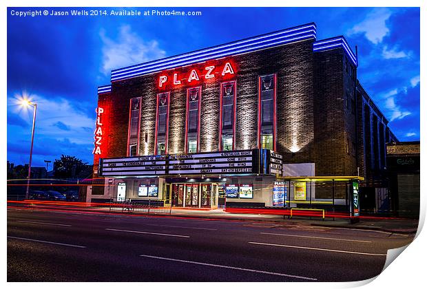  Plaza cinema in the blue hour Print by Jason Wells