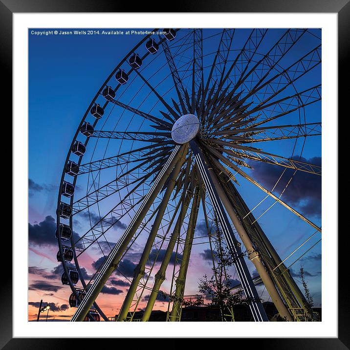  Liverpool wheel at twilight Framed Mounted Print by Jason Wells