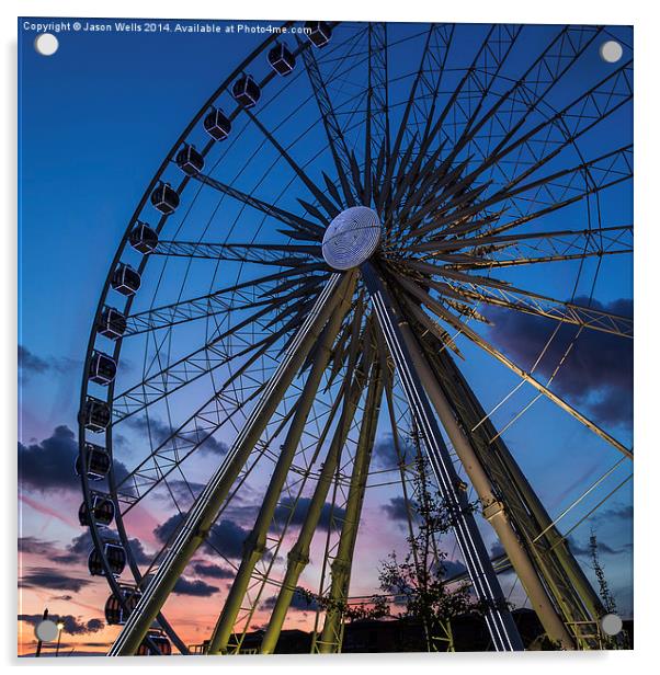  Liverpool wheel at twilight Acrylic by Jason Wells