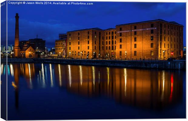  Albert Dock in the blue hour Canvas Print by Jason Wells