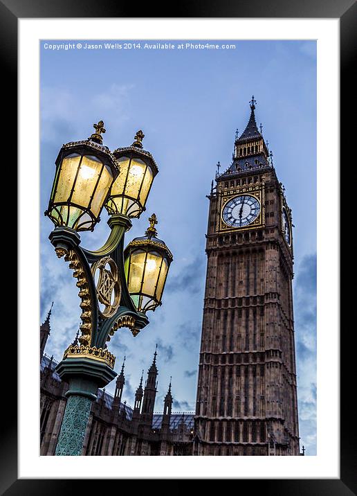 Street light in front of the Houses of Parliament Framed Mounted Print by Jason Wells