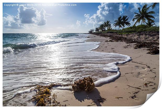  Waves lap the Cuban shore Print by Jason Wells