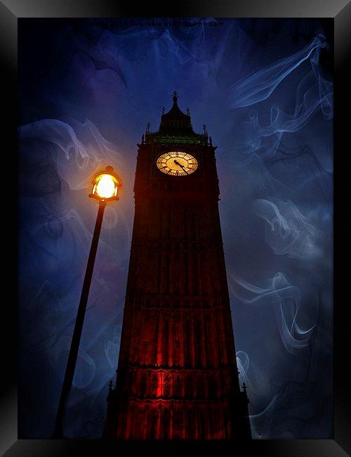  Mystery Mist at Big Ben Framed Print by sylvia scotting