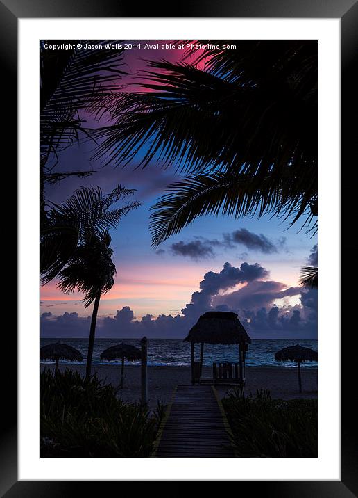 Twilight on the Cuban coast Framed Mounted Print by Jason Wells