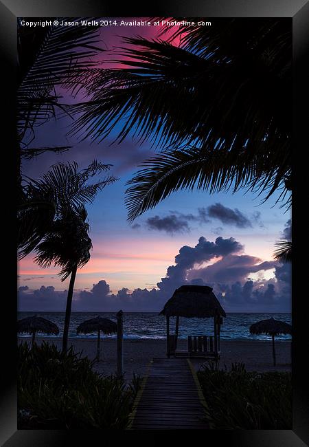 Twilight on the Cuban coast Framed Print by Jason Wells
