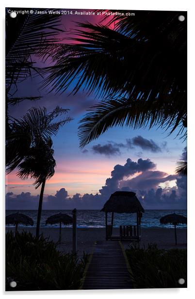 Twilight on the Cuban coast Acrylic by Jason Wells