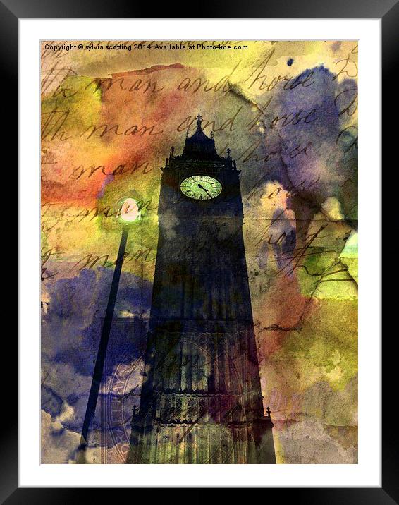  Big Ben in paint Framed Mounted Print by sylvia scotting