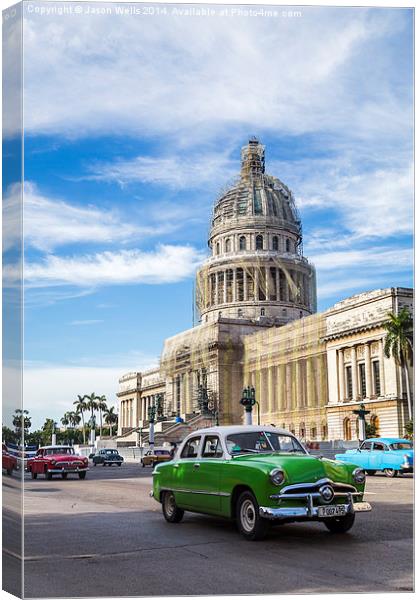  Classical car in front of the Capitol Canvas Print by Jason Wells