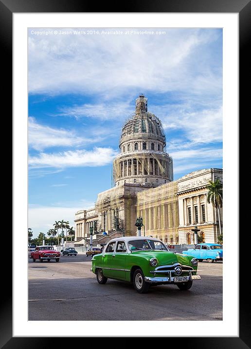  Classical car in front of the Capitol Framed Mounted Print by Jason Wells