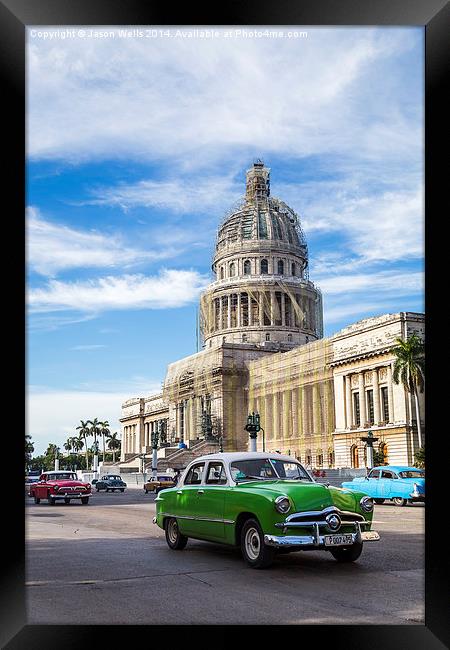  Classical car in front of the Capitol Framed Print by Jason Wells