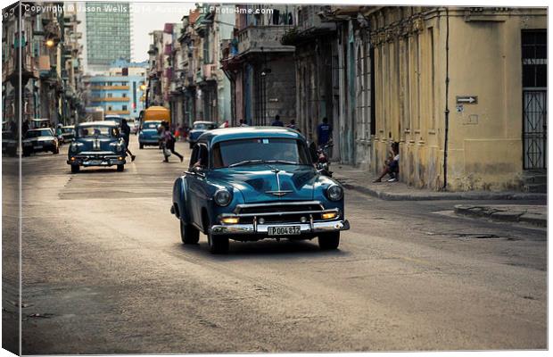  Dusk on the streets of Havana Canvas Print by Jason Wells