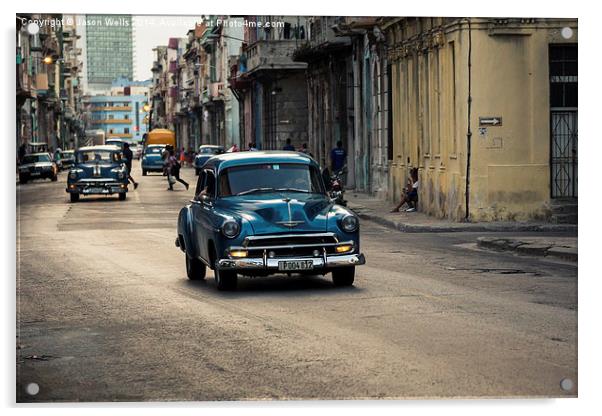  Dusk on the streets of Havana Acrylic by Jason Wells