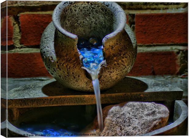 Water Feature in HDR Canvas Print by Dave Windsor