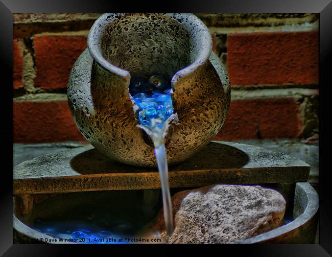 Water Feature in HDR Framed Print by Dave Windsor