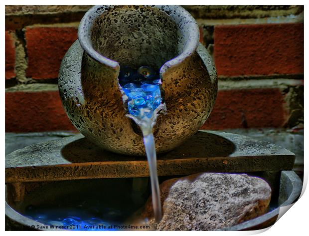 Water Feature in HDR Print by Dave Windsor