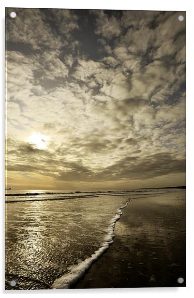 Low sun on Gorleston Beach Acrylic by Stephen Mole
