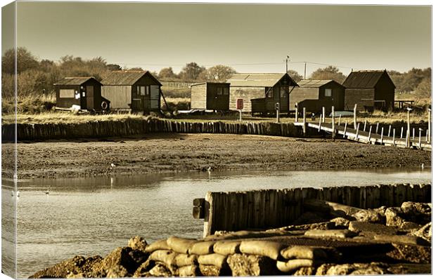 Walberswick fishing sheds Canvas Print by Stephen Mole