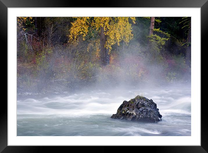 Autumn Mist Framed Mounted Print by Mike Dawson