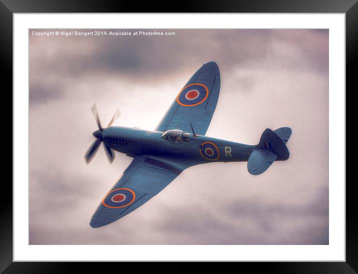  Reconnaissance Spitfire PL965R MkXI Framed Mounted Print by Nigel Bangert