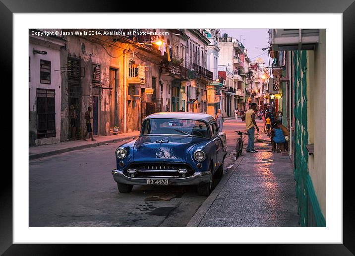  Classical car parked on the road Framed Mounted Print by Jason Wells