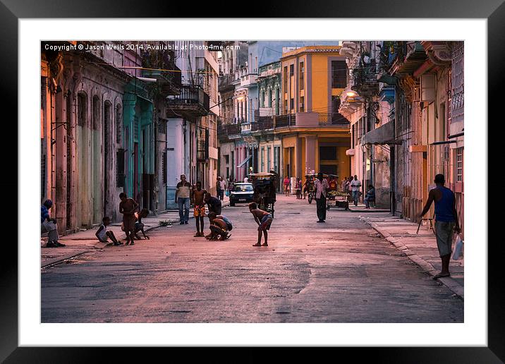  Boys playing on the streets Framed Mounted Print by Jason Wells