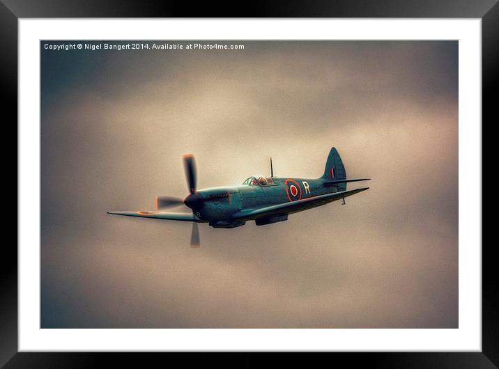  Reconnaissance Spitfire PL965R MkXI Framed Mounted Print by Nigel Bangert