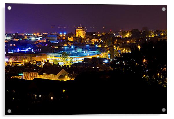  Yeovil nightshot Acrylic by Lorraine Paterson