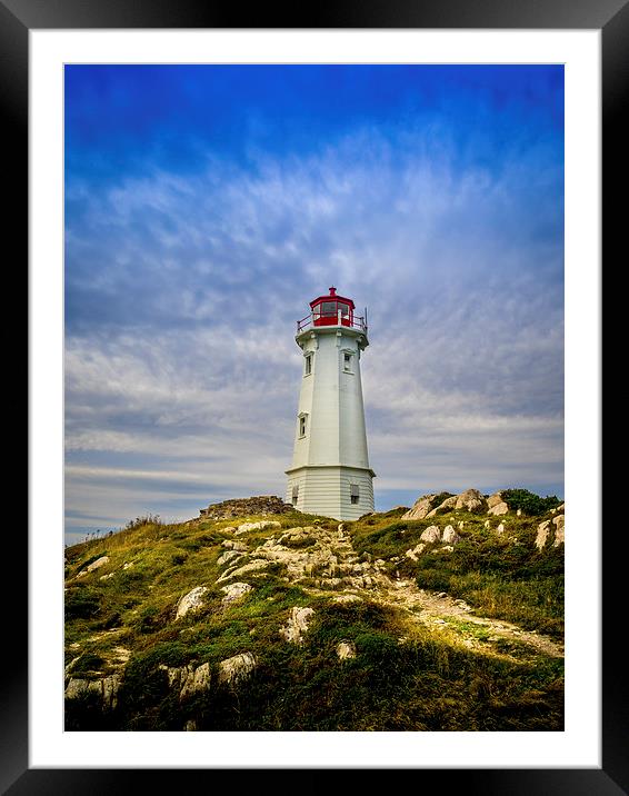Louisbourg Lighthouse, Cape Breton, Canada Framed Mounted Print by Mark Llewellyn