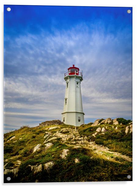 Louisbourg Lighthouse, Cape Breton, Canada Acrylic by Mark Llewellyn