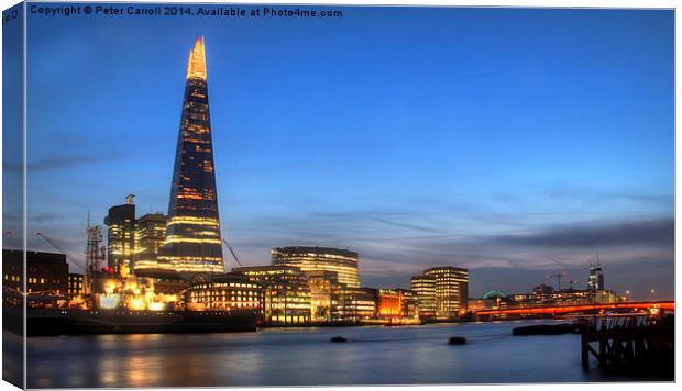  The Shard at Sunset. Canvas Print by Peter Carroll