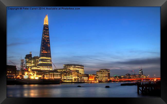  The Shard at Sunset. Framed Print by Peter Carroll