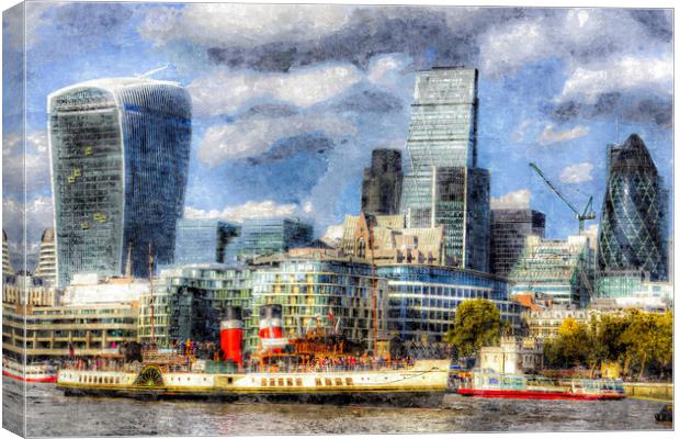 London View Art Canvas Print by David Pyatt