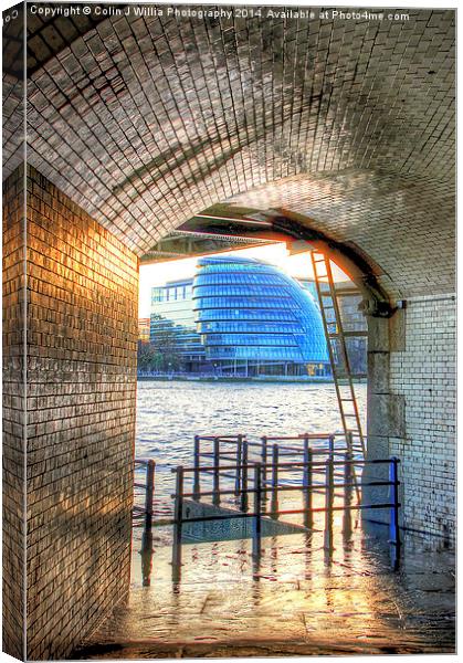  City Hall From Underneath Tower Bridge Canvas Print by Colin Williams Photography