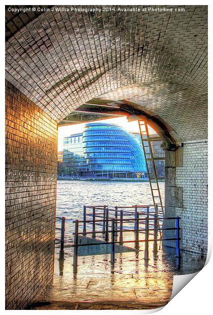  City Hall From Underneath Tower Bridge Print by Colin Williams Photography