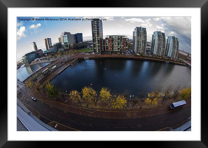  Salford Quays Manchester Framed Mounted Print by Wayne Molyneux