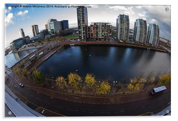  Salford Quays Manchester Acrylic by Wayne Molyneux