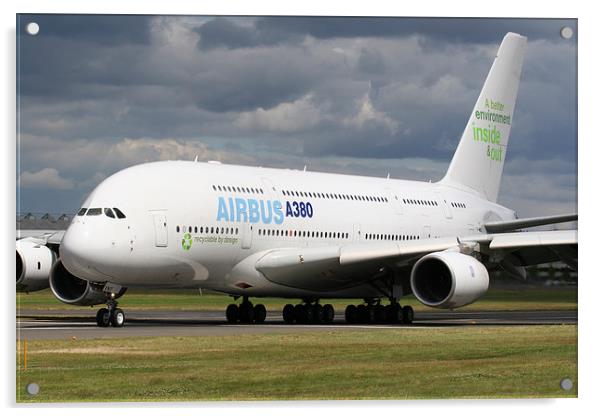 Airbus A380 at Farnborough 2008  Acrylic by Oxon Images
