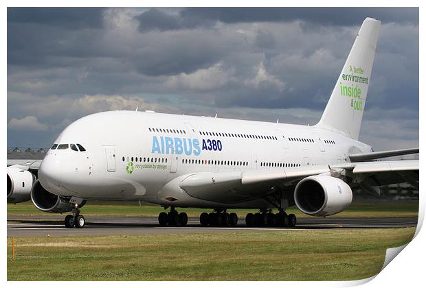 Airbus A380 at Farnborough 2008  Print by Oxon Images
