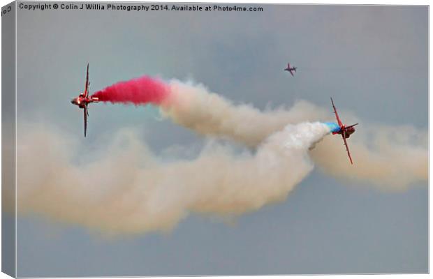   The Syncro Pair - Red Arrows Farnborough 2014 Canvas Print by Colin Williams Photography