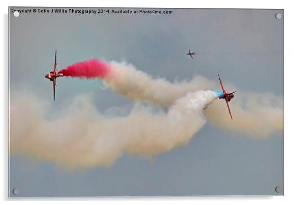   The Syncro Pair - Red Arrows Farnborough 2014 Acrylic by Colin Williams Photography