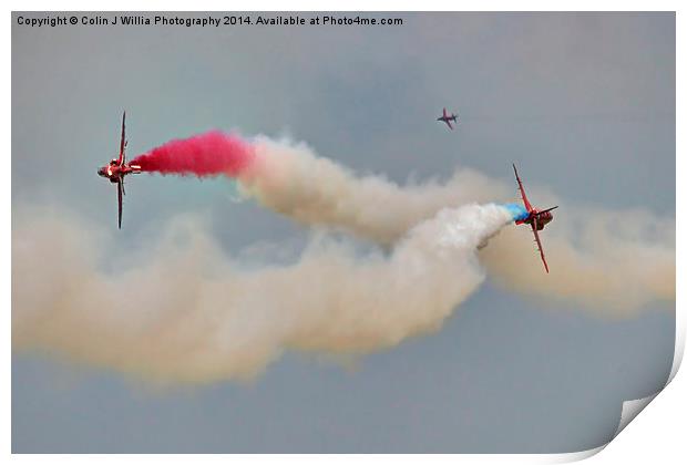   The Syncro Pair - Red Arrows Farnborough 2014 Print by Colin Williams Photography