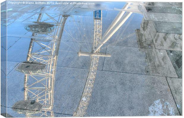   The London Eye Reflection Canvas Print by Diane Griffiths