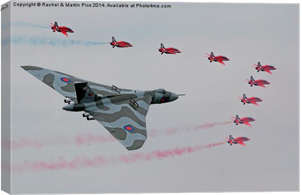  Vulcan and red arrows flypast Canvas Print by Rachel & Martin Pics