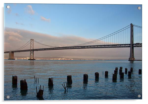 Bay Bridge - San francisco  Acrylic by Val Saxby LRPS