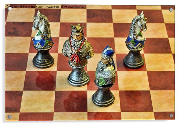  A Few Chess Pieces on a chess board Acrylic by Frank Irwin